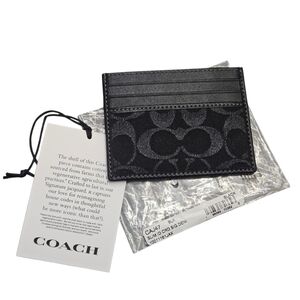 NWT Coach Slim ID Card Holder - Signature Black Denim